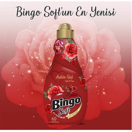 Bingo Soft | Aşkla Gül - Gül ve İris | Konsantre Yumuşatıcı | 1440 ML/60 Yıkama