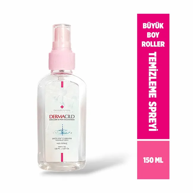 DERMACiLD TEMİZLEME SPREYİ | EK TEMİZLEME SPREYİ 150 ML | DERMAROLLER VE DERMAPEN BAŞLIĞI İÇİN!