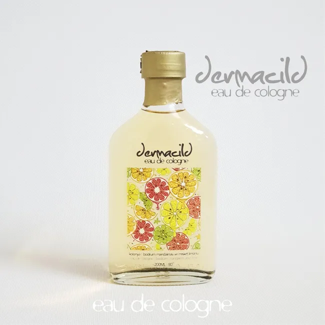 DERMACiLD KOLONYA | BODRUM MANDALİNA VE MİSKET LİMON | CAM ŞİŞE | 200ML | EAU DE COLOGNE