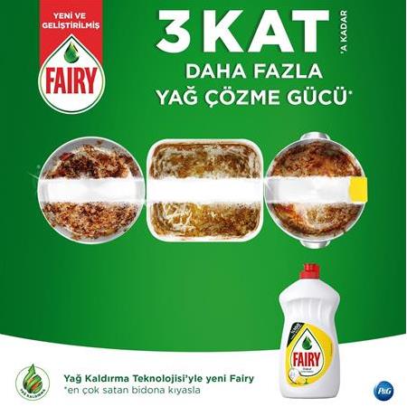 FAIRY | ULTRA HIZLI | Fairy 400 ml Sıvı Bulaşık Deterjanı Limon | 3'lü ETKİ