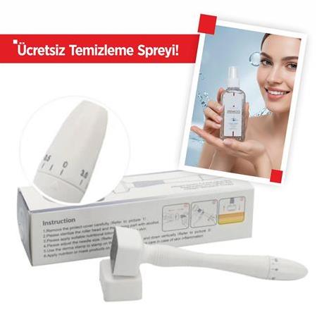 N140+ DERMASTAMP 140 İĞNE AYARLANABİLİR İĞNE UZUNLUĞU | TİTANYUM | Temizleme Spreyi Hediye!