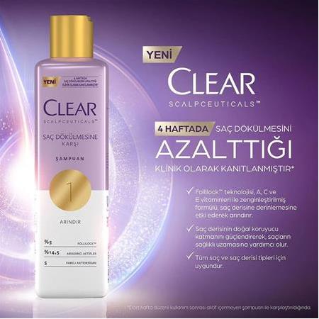 CLEAR SCALPCEUTICALS | SAÇ DÖKÜLMESİNE KARŞI ŞAMPUAN | 1 - ARINDIRIR | 300ML
