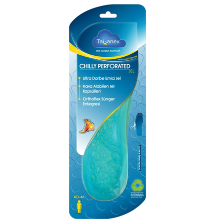 TABANEX CHILLY PERFORATED JEL TABANLIK | 40-46 Numara Ayarlanabilir | 3 Kademe Ayakkabı Tabanı ERKEK