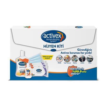 ACTIVEX HİJYEN KİTİ | Activex Sıvı Sabun | Activex El Temizleme Jeli | Activex Islak Havlu | 3xMaske